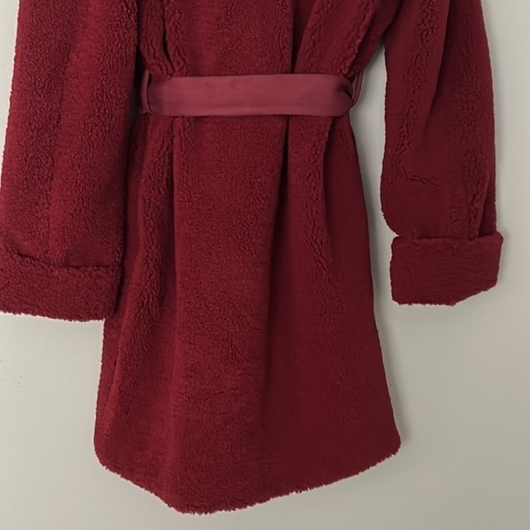 NWT Toccin Teddy Cocoon Coat in Grenadine (Red) color. Women’s size small. - Picture 6 of 8